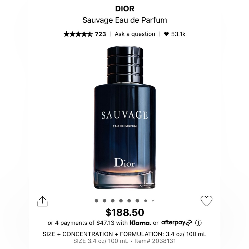 Dior Sauvage EaubDe Perfume 100ml